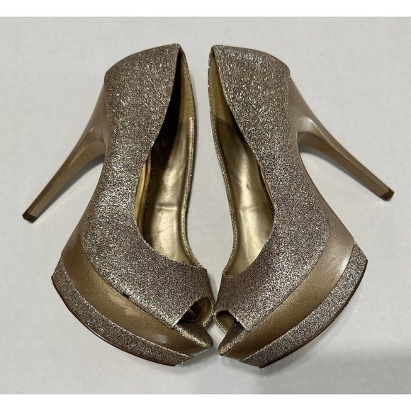 Dream pairs Women's‎ High Heel stileto open toe Gold Glittery Size 8 - Picture 7 of 13